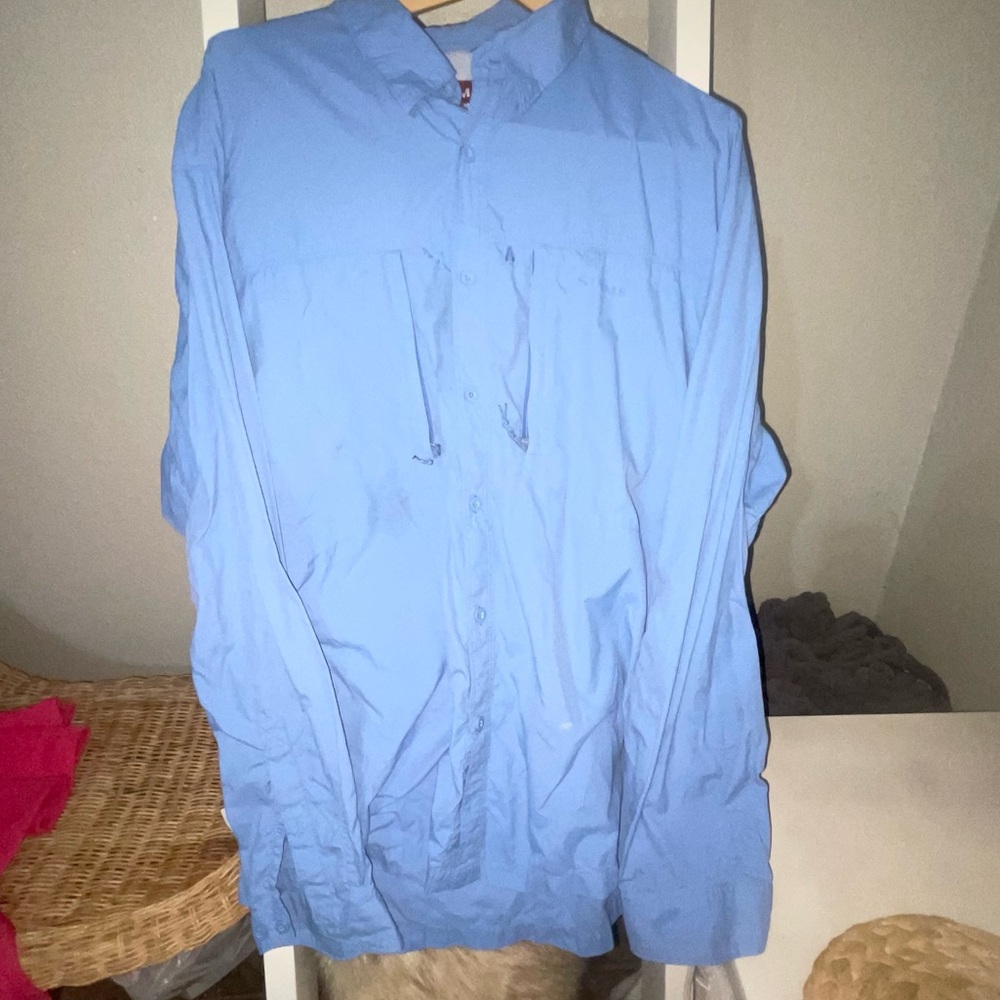 Simms Blue Long-Sleeve Vented Fishing Shirt – Size XXL